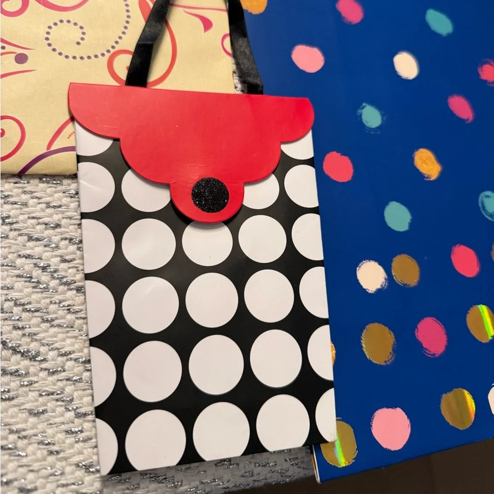 Set of 11 Colorful Gift Bags Set assorted styles and sizes. Total 11 bags